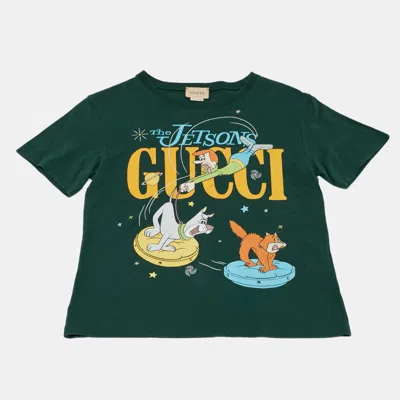 Pre-owned Gucci Kids X The Jetsons Dark Green Printed Cotton T-shirt 8y