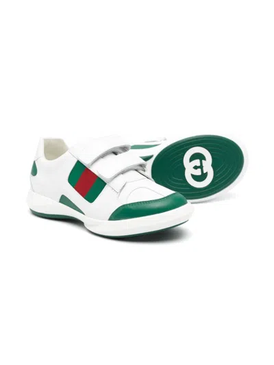 Gucci Kids' Ace Web Details Trainers In Multi