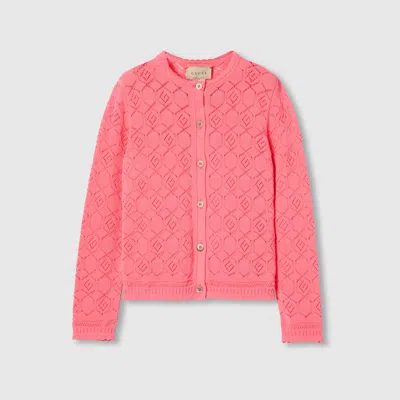 Gucci Kids' Viscose Cotton Cardigan In Pink