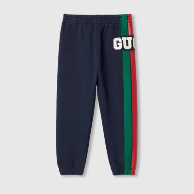 Gucci Cotton Jogging Pants In Blue