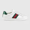 Gucci Leather Sneakers With Web Ribbon Detail Kids In White