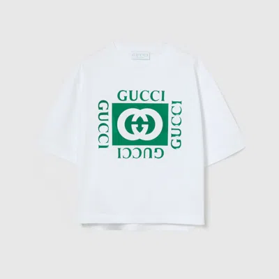 Gucci Kids' Kinder-t-shirt Aus Baumwolle Mit Print In White