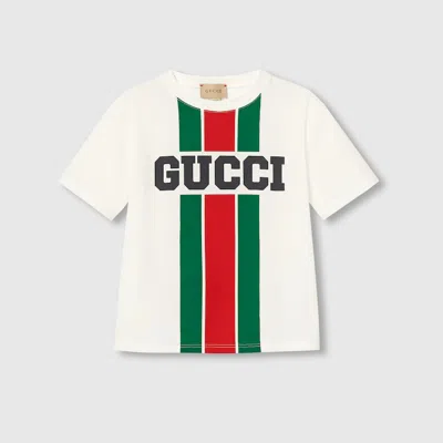 Gucci Kids' Printed Cotton T-shirt In White