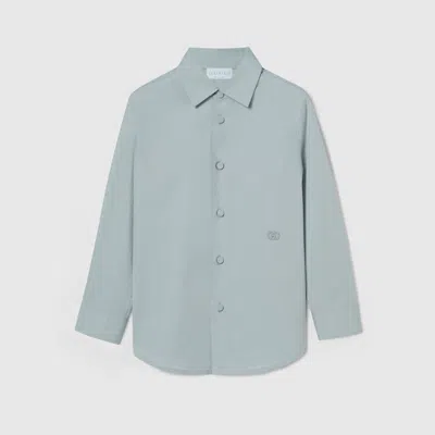 Gucci Embroidered Cotton Shirt In Green