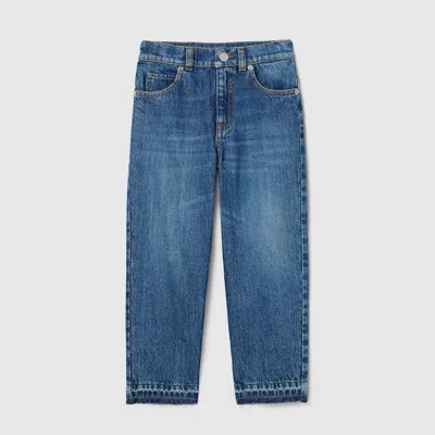 Gucci Kinderhose Aus Gebleichtem Denim In Blue