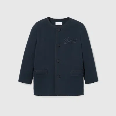 Gucci Kids' Kinderjacke Aus Baumwolle Mit Stickerei In Blue