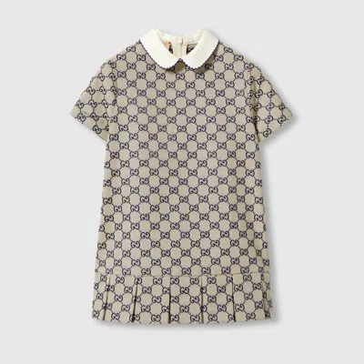 Gucci Kids' Gg Canvas Dress In Beige