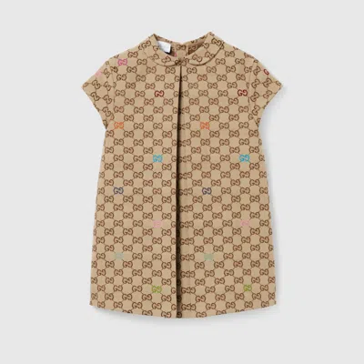 Gucci Kids' Gg Canvas Dress In Brown