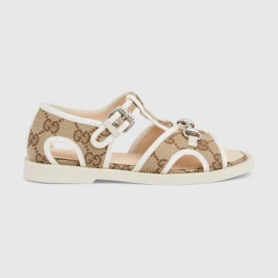 Gucci Kids' Horsebit Sandal In Beige