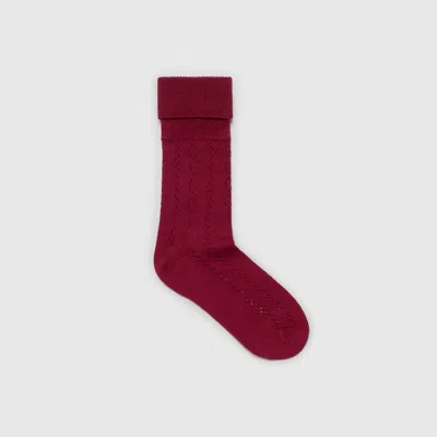 Gucci Kids' Knit Cotton Socks In Red