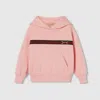 Gucci Kids' Cotton Sweatshirt With Web In Pink