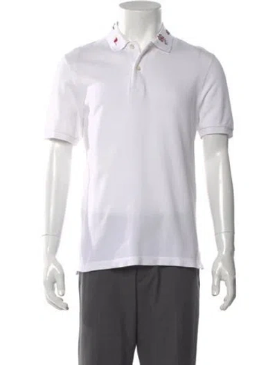 Pre-owned Gucci Kingsnake Graphic Print Polo Shirt In Neutral