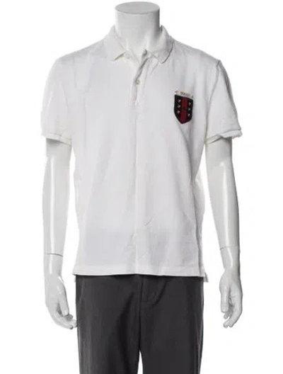 Pre-owned Gucci Kingsnake Graphic Print Polo Shirt In White