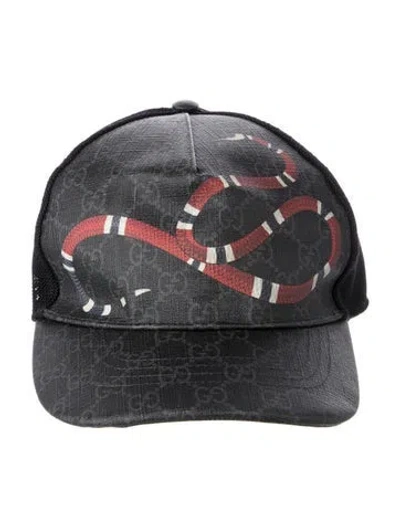 Pre-owned Gucci Kingsnake Print Baseball Hat In Grey
