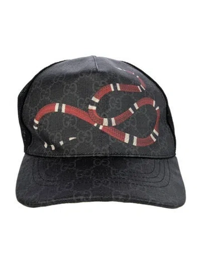 Pre-owned Gucci Kingsnake Print Baseball Hat W/tags In Gray