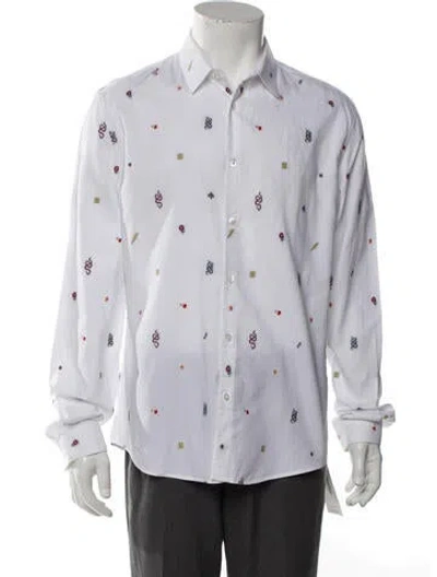 Pre-owned Gucci Kingsnake Printed Shirt In White