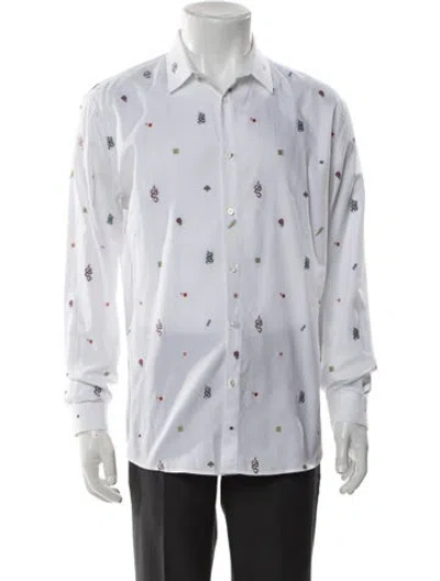 Pre-owned Gucci Kingsnake Printed Shirt In White