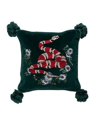 Pre-owned Gucci Kingsnake Throw Pillow In Green