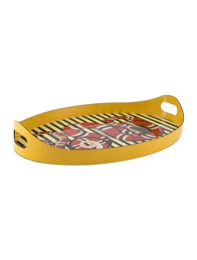 Pre-owned Gucci Kingsnake Tray In Yellow