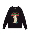 Gucci Kitten Crew-neck Sweatshirt In Black