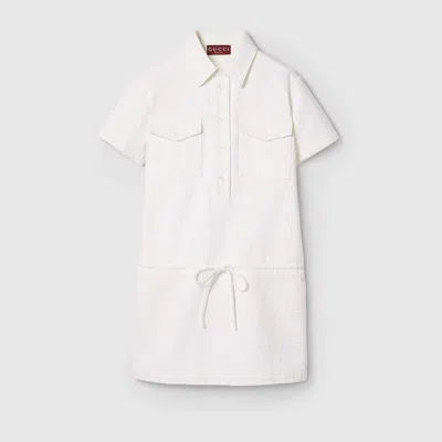 Gucci Kleid Aus Gg Jacquard-denim In White