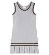 Gucci Kleid Web Stripe Aus Einem Baumwollgemisch In Grau