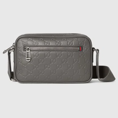Gucci Gg Emblem Shoulder Bag In Gray