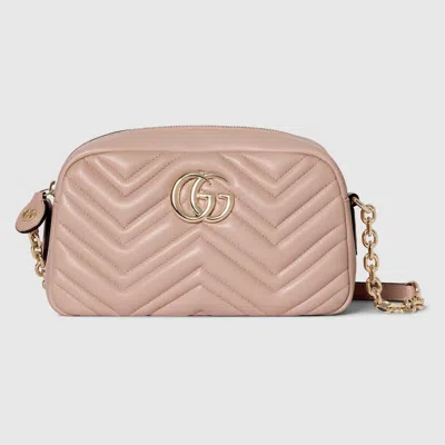 Gucci Kleine Gg Marmont Kameratasche In Sand