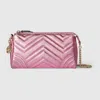 Gucci Gg Marmont Small Shoulder Bag In Pink