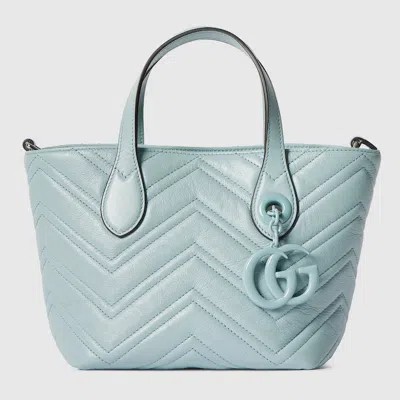 Gucci Kleiner Gg Marmont Shopper In Blue