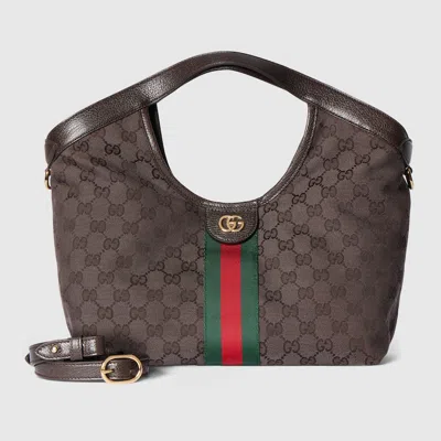 Gucci Kleiner Giglio Shopper In Brown