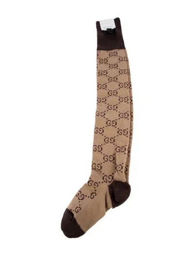 Pre-owned Gucci Knee High Knit Socks W/tags In Neutral