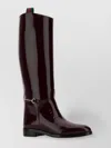 Gucci Knee-high Leather Boots Featuring Decorative Strap