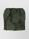 Gucci Mini Forest Green Skirt In Floral Jacquard In Green