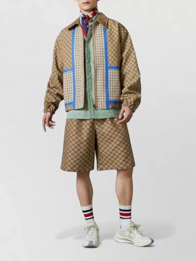 Gucci Knee Length Nylon Blend Silk Shorts In Brown