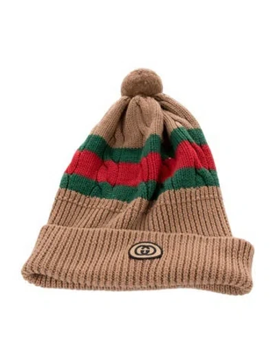Pre-owned Gucci Knit Beanie. In Brown