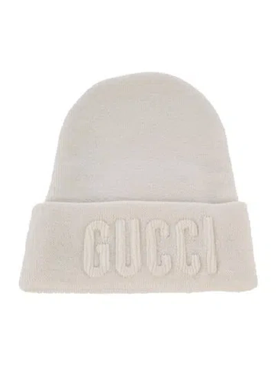 Pre-owned Gucci Knit Beanie W/tags In White