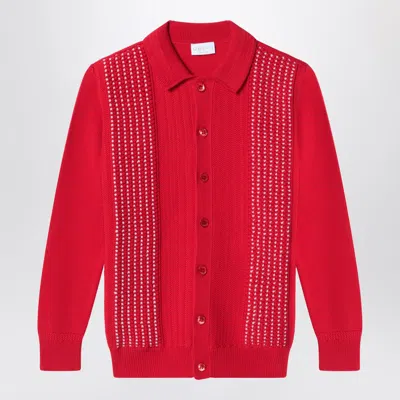 Gucci Knit Button-front Cardigan In Red