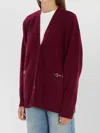 Gucci Women Wool And Cashmere V-necked Cardigan In Red