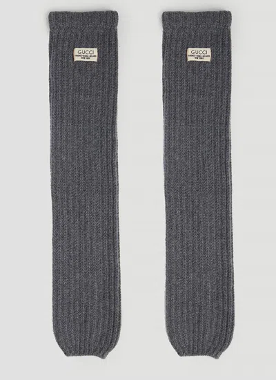 Gucci Knit Cashmere Leg Warmers In Gray
