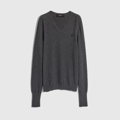Gucci Knit Cashmere Sweater With Embroidery In Black