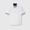 Gucci Knit Cotton Polo Shirt With Intarsia In White