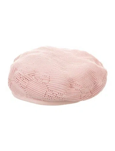 Pre-owned Gucci Knit Gg Baret In Pink