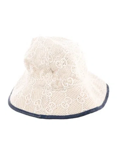 Pre-owned Gucci Knit Gg Embroidered Hat