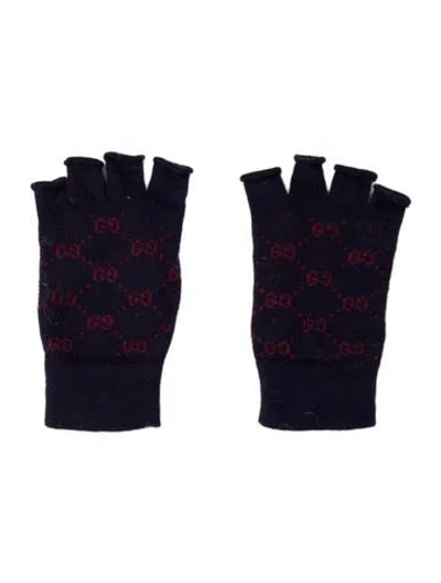 Pre-owned Gucci Knit Gloves In Blue