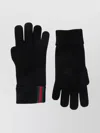 Gucci Knit Gloves With Ribbed Cuffs And Stripes In Black