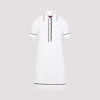 Gucci White Knit Polo Collar Mini Dress In White Blue