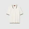 Gucci Knit Polo Shirt With Web In White