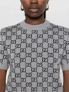 Gucci Women Reversible Wool Sweater With Gg Motif In Gray
