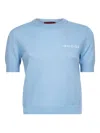 Gucci Short-sleeved Knitted T-shirt In Blue